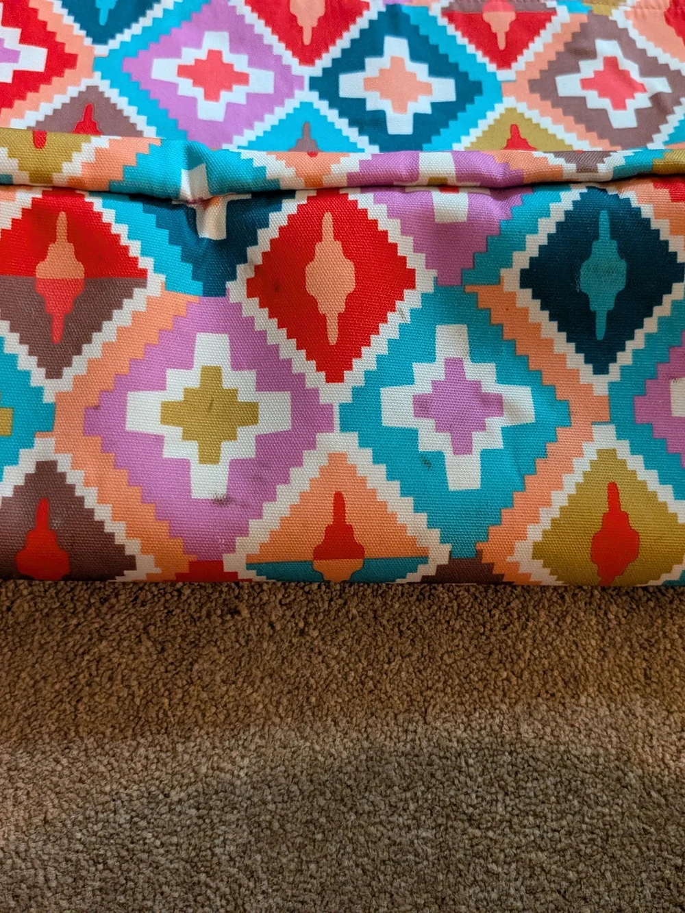 Vera Bradley Coral Multi-Color Geometric Tote Bag